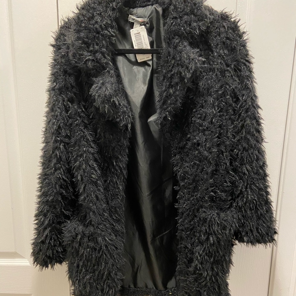 Black Sherpa Jacket with Pockets-Envy-Small-NWT